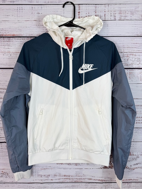 Nike Jackets & Blazers - Nike Windrunner Jacket M Navy White Gray Chevron Hooded Windbreaker Unisex